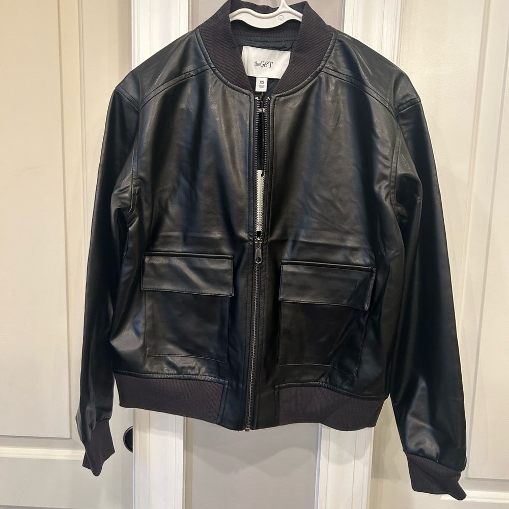 NWT Faux Leather Jacket Womens XS
